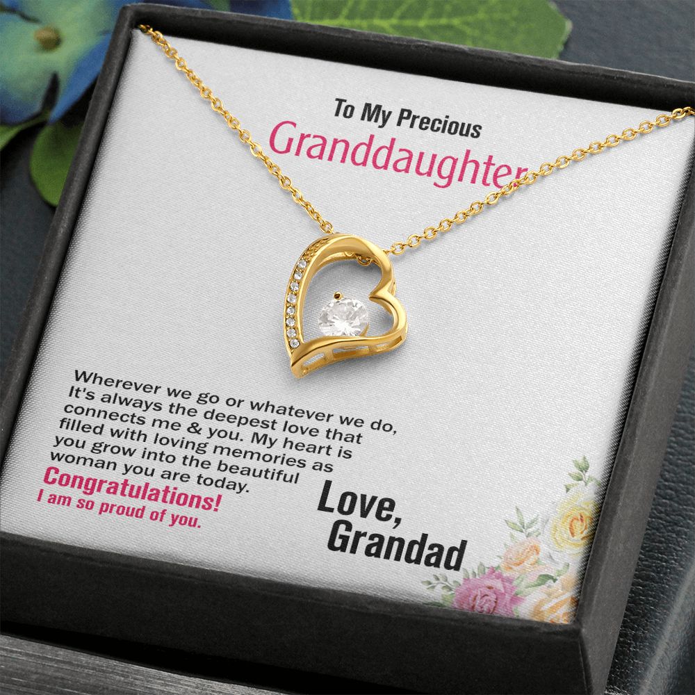 To Precious Granddaughter-Love Grandad, Forever Love Necklace, Jewelry Gift - YERTIZZ.COM