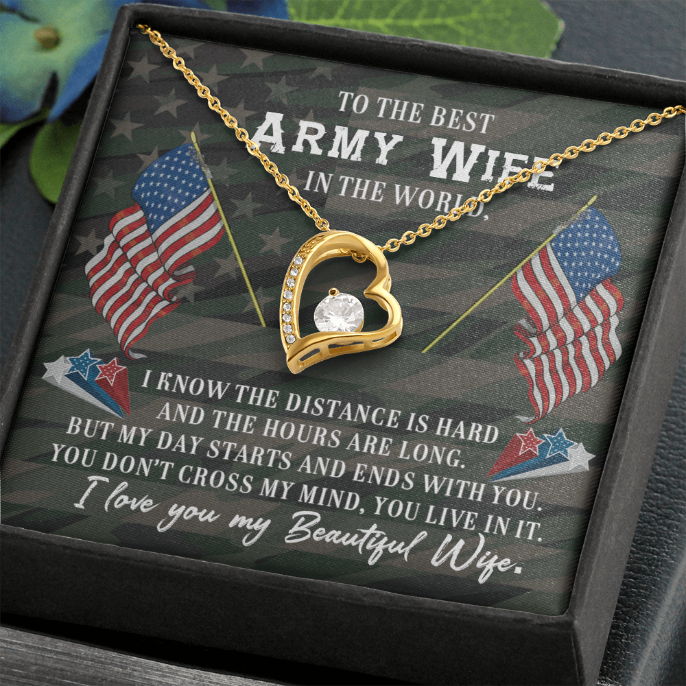 To The Best Army Wife In The World, Forever Love Necklace Jewelry Gift - YERTIZZ.COM