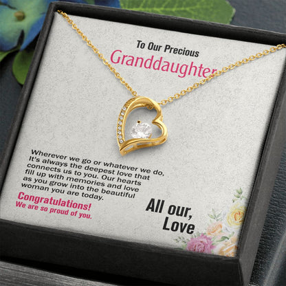 To Precious Granddaughter-All Our Love, Forever Love Necklace, Jewelry Gift - YERTIZZ.COM