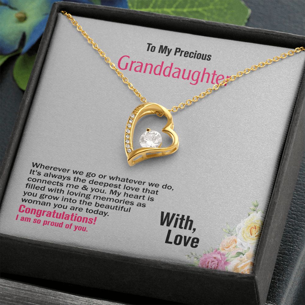 To Our Precious Granddaughter, With Love, Forever Love Necklace, Jewelry Gift - YERTIZZ.COM