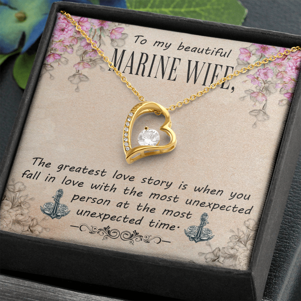 To My Marine Wife, Forever Love Necklace, Jewelry Gift - YERTIZZ.COM