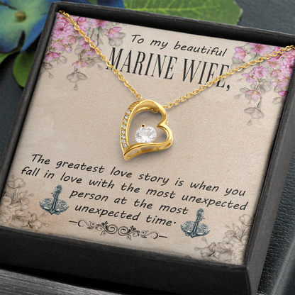 To My Marine Wife, Forever Love Necklace, Jewelry Gift - YERTIZZ.COM