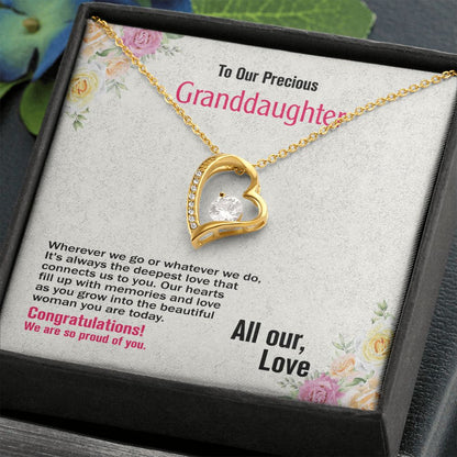 To Our Precious Granddaughter-All Our Love, Forever Love Necklace, Jewelry Gift - YERTIZZ.COM