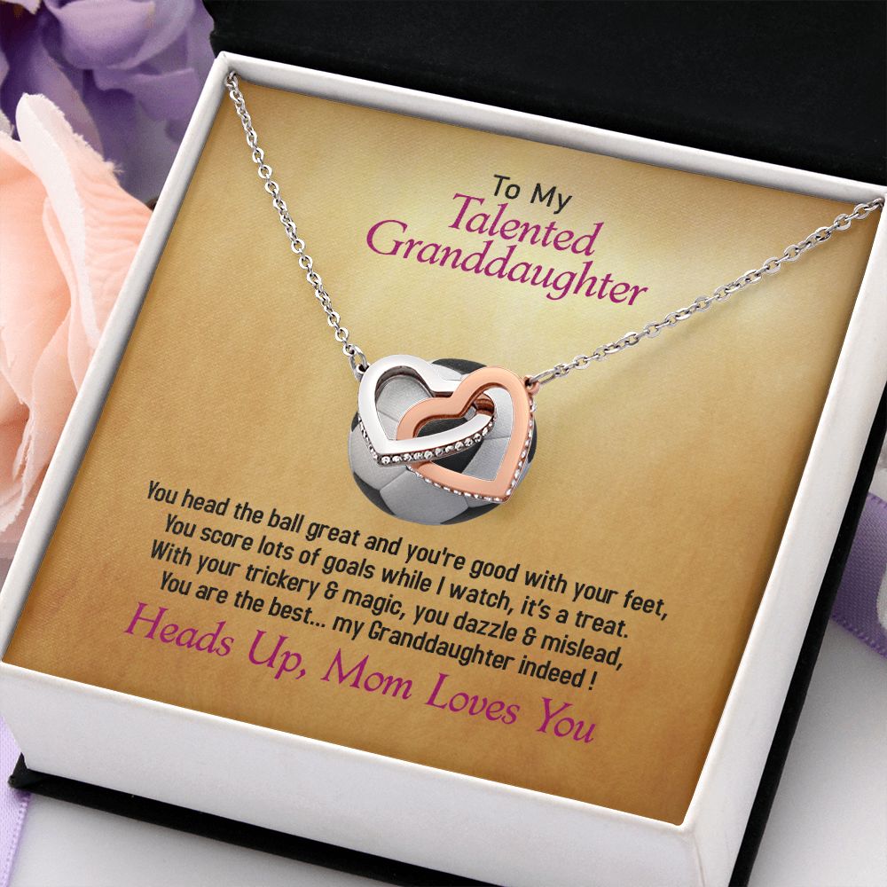 To My Talented Granddaughter, Interlocking Hearts Necklace, Jewelry Gift - YERTIZZ.COM
