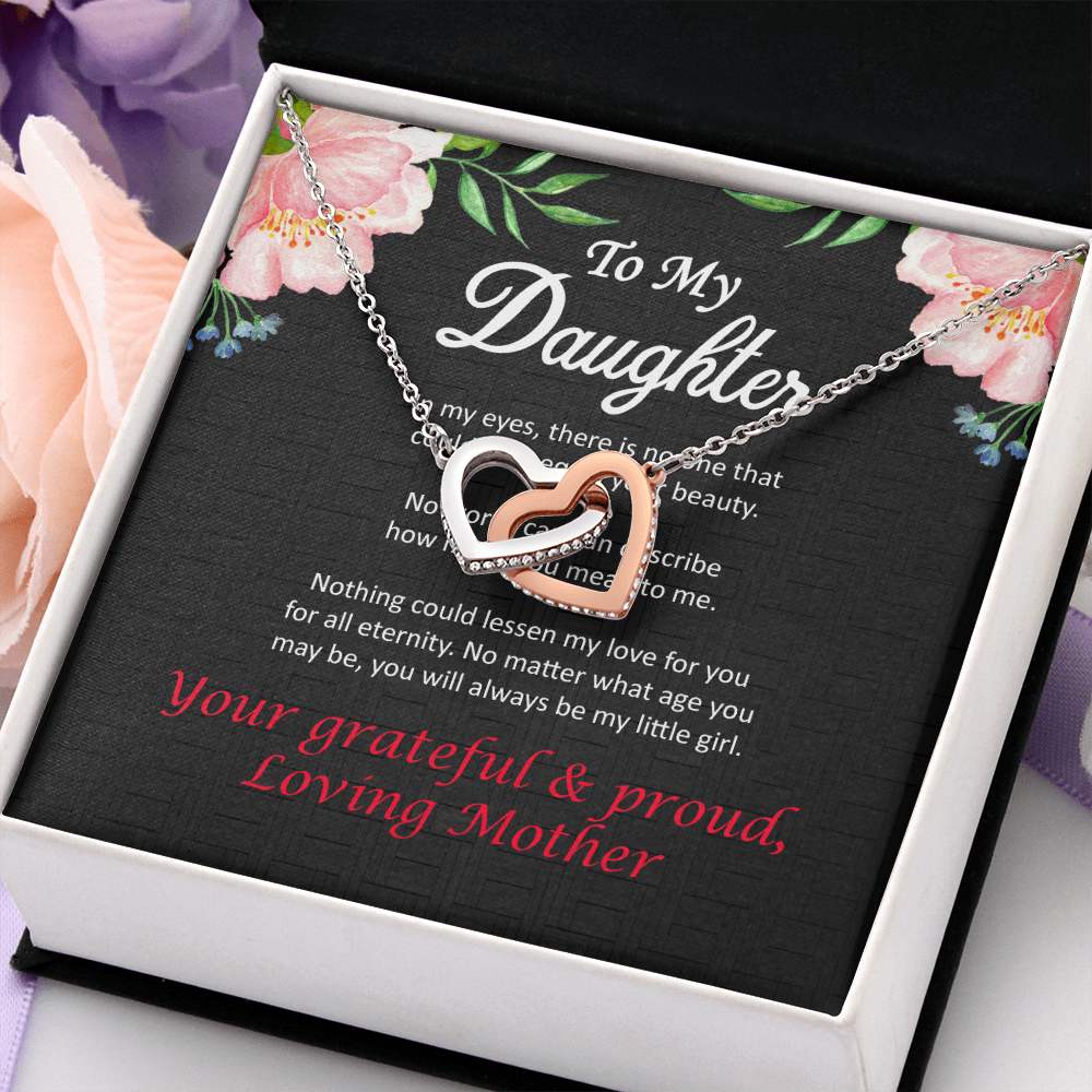 Two hearts Interlocklng, Necklace, Pendant, Love for him, her, Eternal Love
