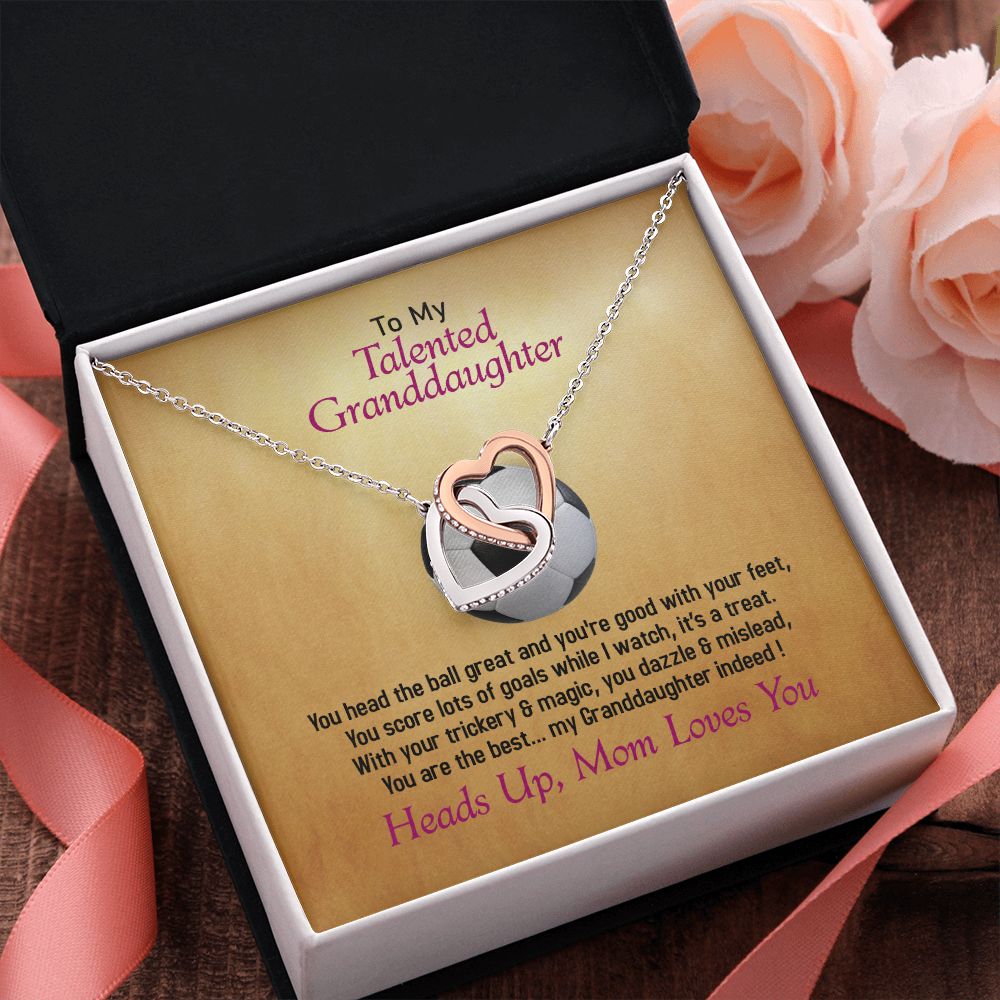 To My Talented Granddaughter, Interlocking Hearts Necklace, Jewelry Gift - YERTIZZ.COM