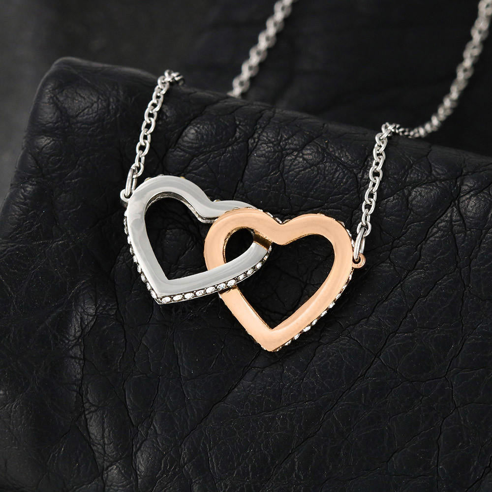 Two hearts Interlocklng, Necklace, Pendant, Love for him, her, Eternal Love