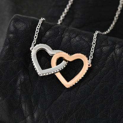 Two hearts Interlocklng, Necklace, Pendant, Love for him, her, Eternal Love