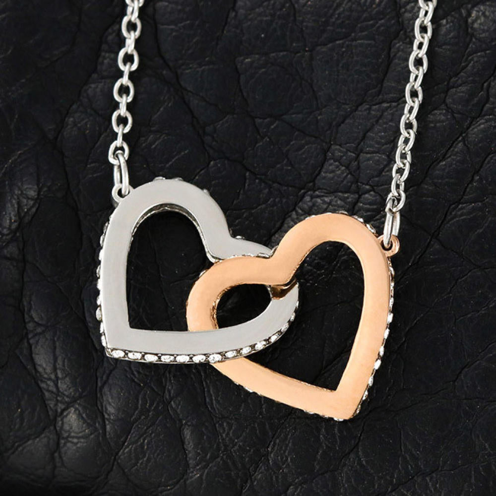 Two hearts Interlocklng, Necklace, Pendant, Love for him, her, Eternal Love