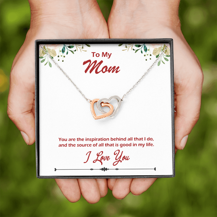 Two hearts Interlocklng, Necklace, Pendant, Love for him, her, Eternal Love