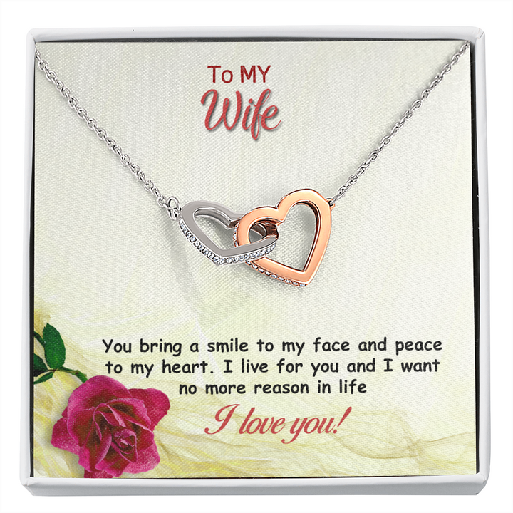 Two hearts Interlocklng, Necklace, Pendant, Love for him, her, Eternal Love