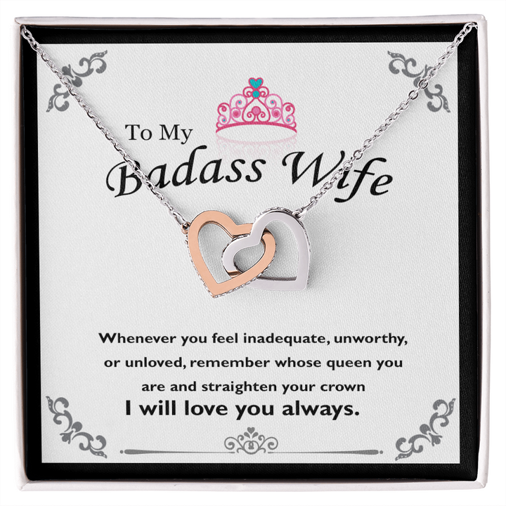Two hearts Interlocklng, Necklace, Pendant, Love for him, her, Eternal Love