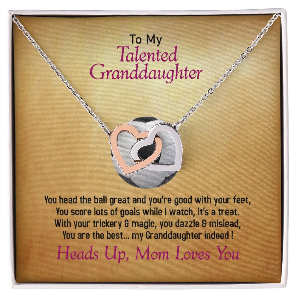 To My Talented Granddaughter, Interlocking Hearts Necklace, Jewelry Gift - YERTIZZ.COM
