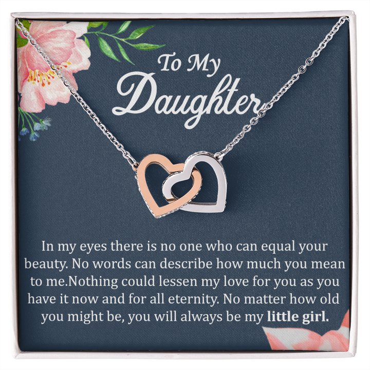 Two hearts Interlocklng, Necklace, Pendant, Love for him, her, Eternal Love