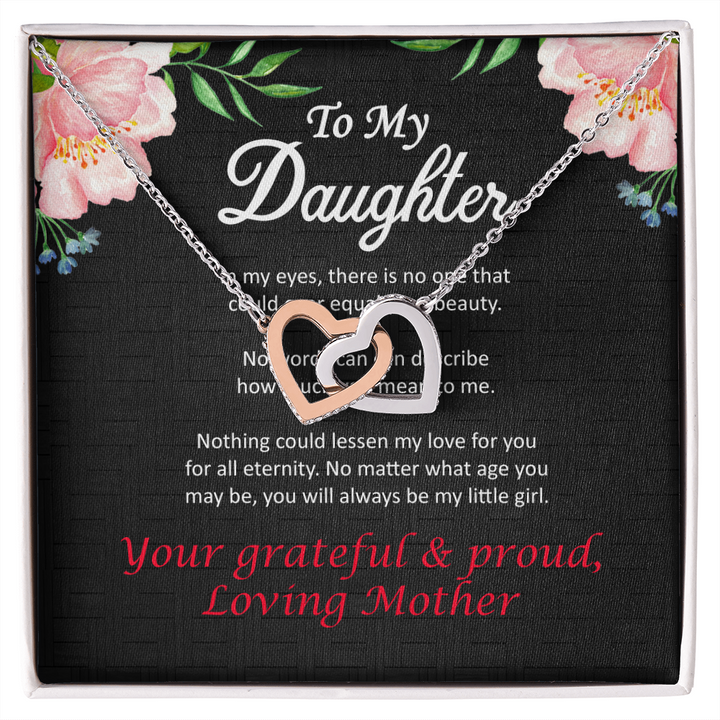Two hearts Interlocklng, Necklace, Pendant, Love for him, her, Eternal Love