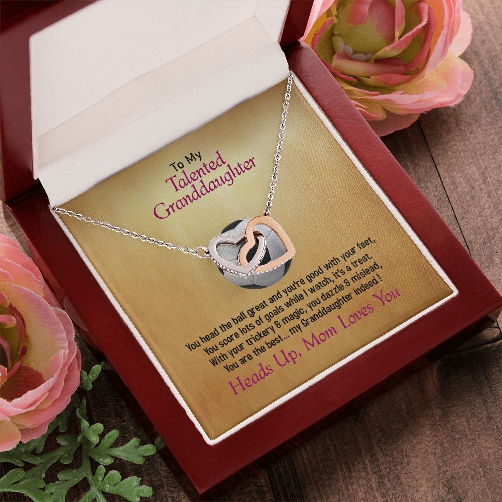 To My Talented Granddaughter, Interlocking Hearts Necklace, Jewelry Gift - YERTIZZ.COM
