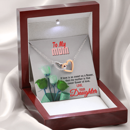 Two hearts Interlocklng, Necklace, Pendant, Love for him, her, Eternal Love
