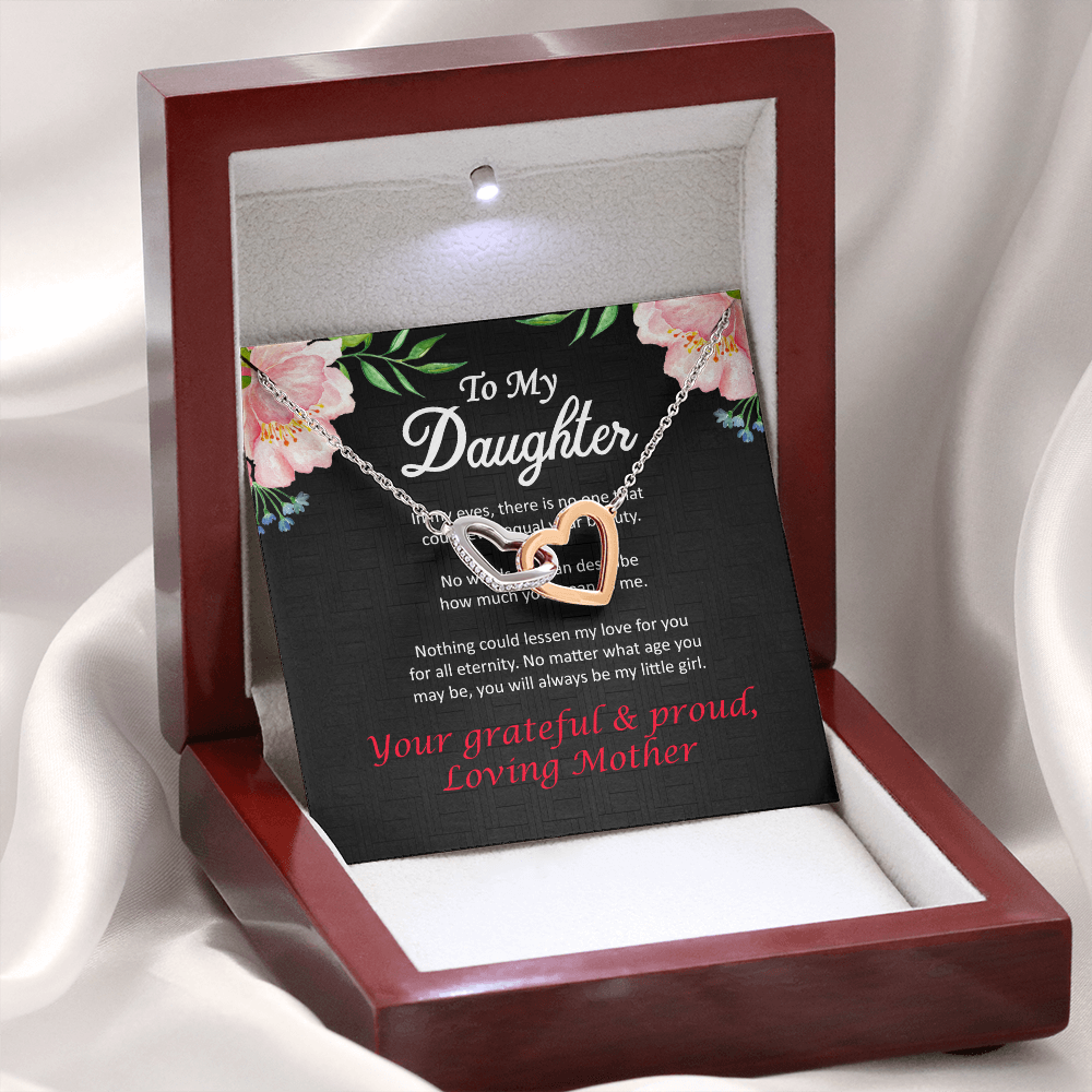 Two hearts Interlocklng, Necklace, Pendant, Love for him, her, Eternal Love