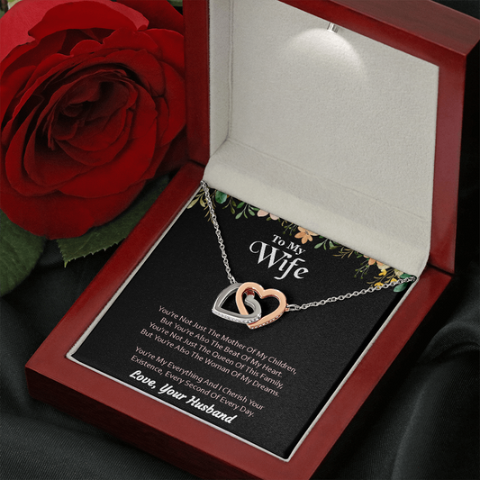 Two hearts Interlocklng, Necklace, Pendant, Love for him, her, Eternal Love