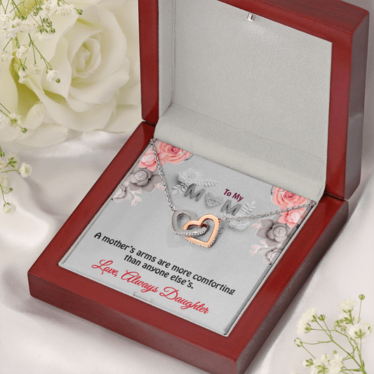 Two hearts Interlocklng, Necklace, Pendant, Love for him, her, Eternal Love