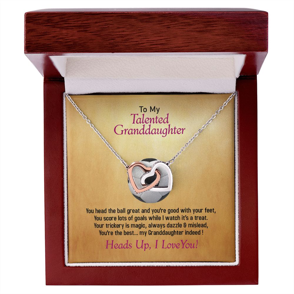 To My Talented Granddaughter-I Love You, Interlocking Hearts Necklace, Jewelry Gift - YERTIZZ.COM