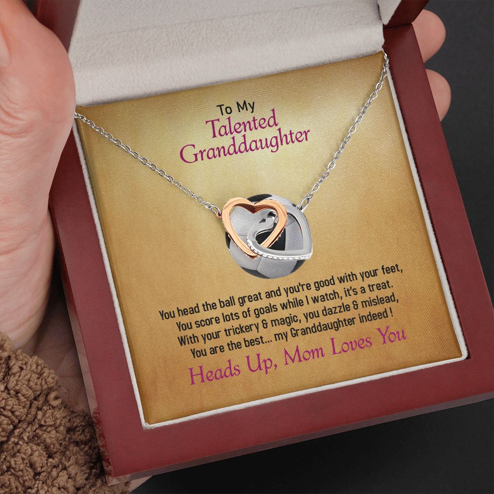 To My Talented Granddaughter, Interlocking Hearts Necklace, Jewelry Gift - YERTIZZ.COM