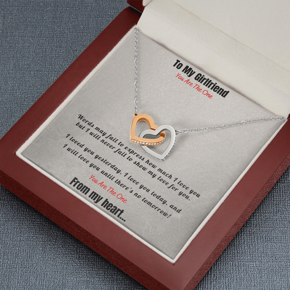 Interlocking Hearts Necklace, Girlfriend, To my Girlfriend, I love you, So happy your are my girlfriend, Be my girlfriend, Two Hearts, Love Hearts, Pendant, Necklace