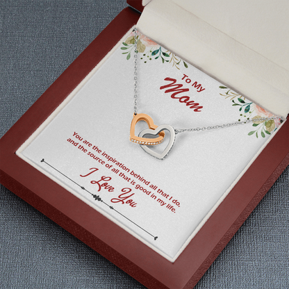 Two hearts Interlocklng, Necklace, Pendant, Love for him, her, Eternal Love
