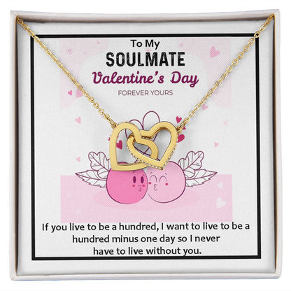 Interlocking Hearts, Valentines, Jewelry Gift, To My Soulmate - YERTIZZ.COM