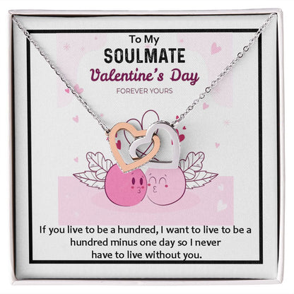 Interlocking Hearts, Valentines, Jewelry Gift, To My Soulmate - YERTIZZ.COM